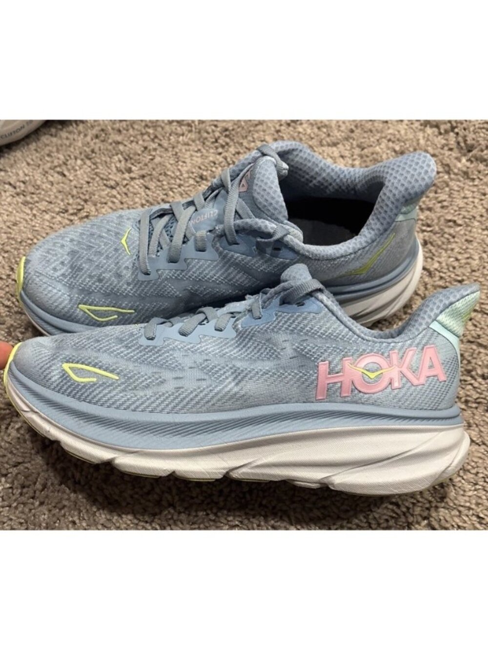 Great! Hoka One One Clifton 9 Women's Size US 7.5B Dust Pink Twilight Running